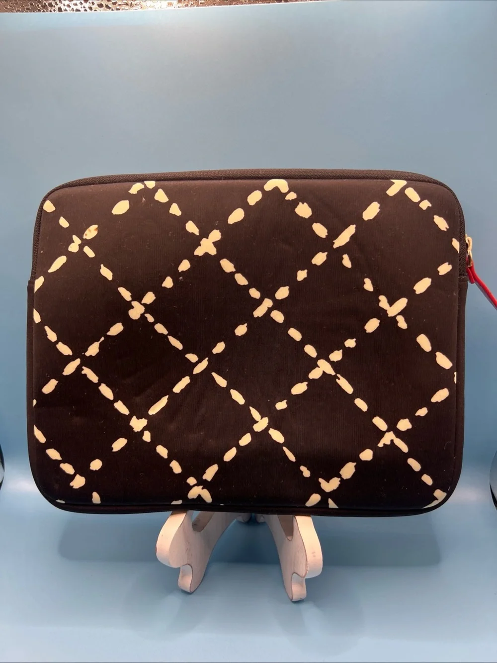 Genuine Authentic Kate Spade iPad Sleeve Case Pouch Black/White 10 1/4” by 8”